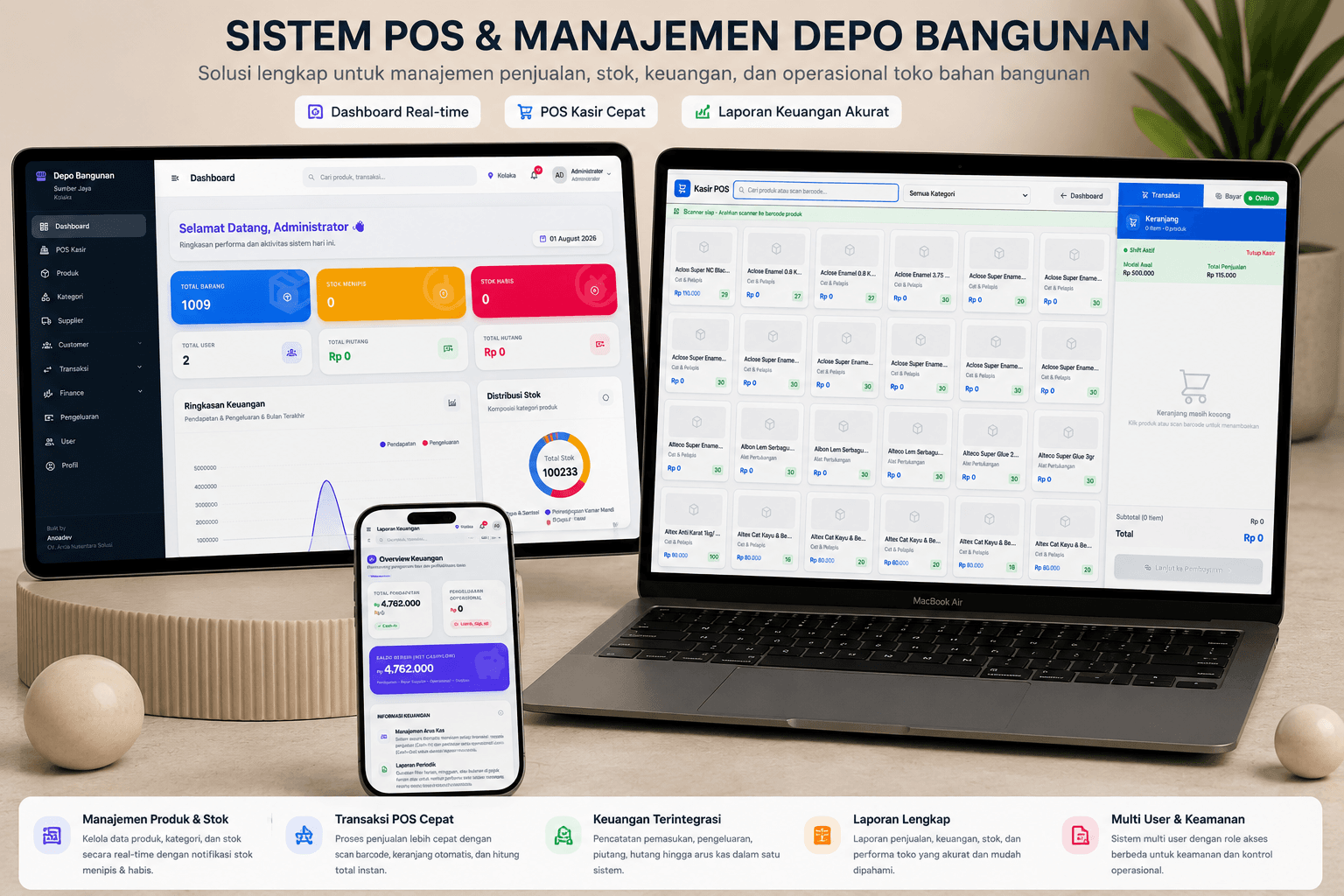 POS & Manajemen Depo Bangunan.